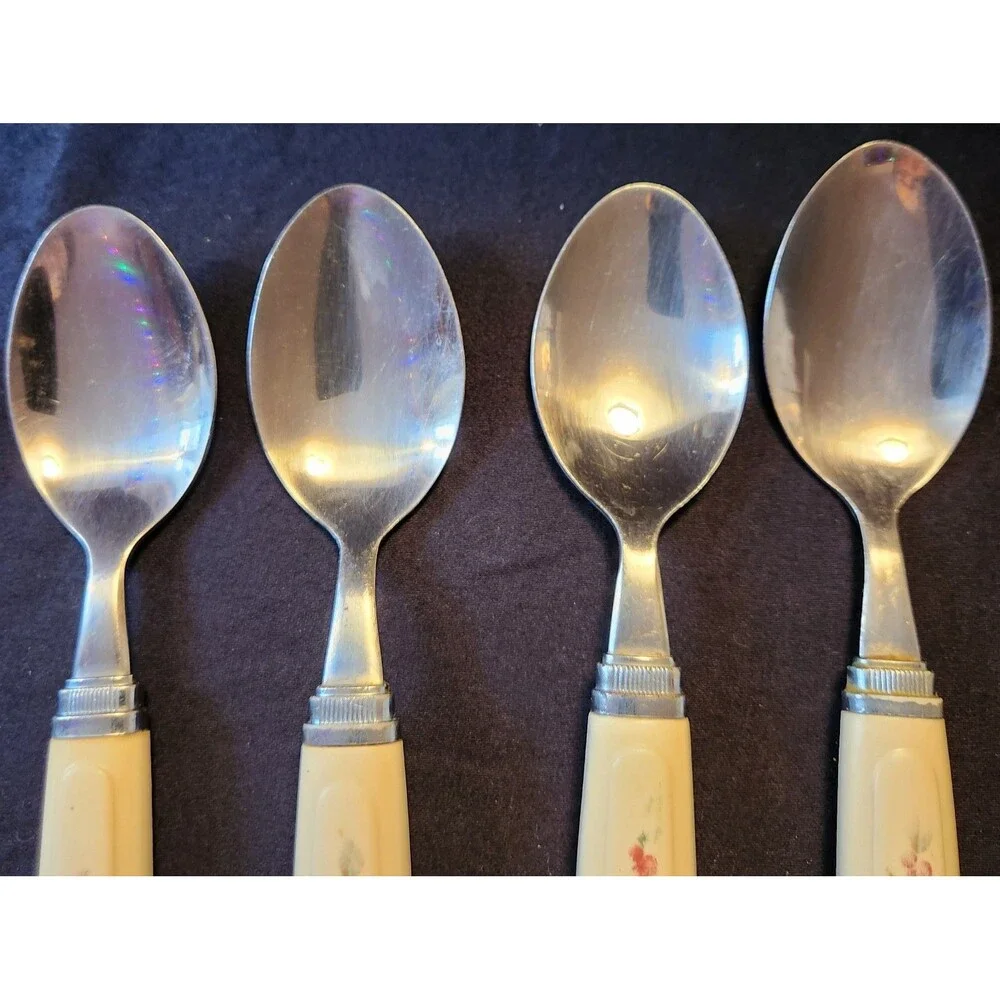 4 Replacement Corelle ABUNDANCE Stainless Corning Soup Spoons (measurements)